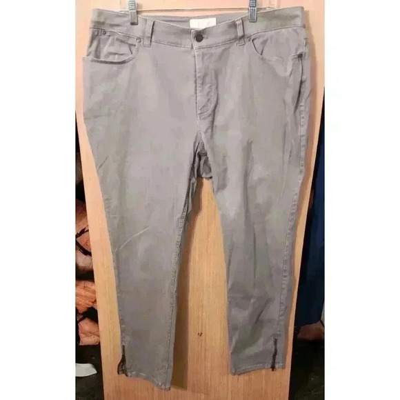 Talbots Pants (16W) Gray Womens‎ Skinny Ankle Zipper, High Rise, Soft Feel - Picture 2 of 9